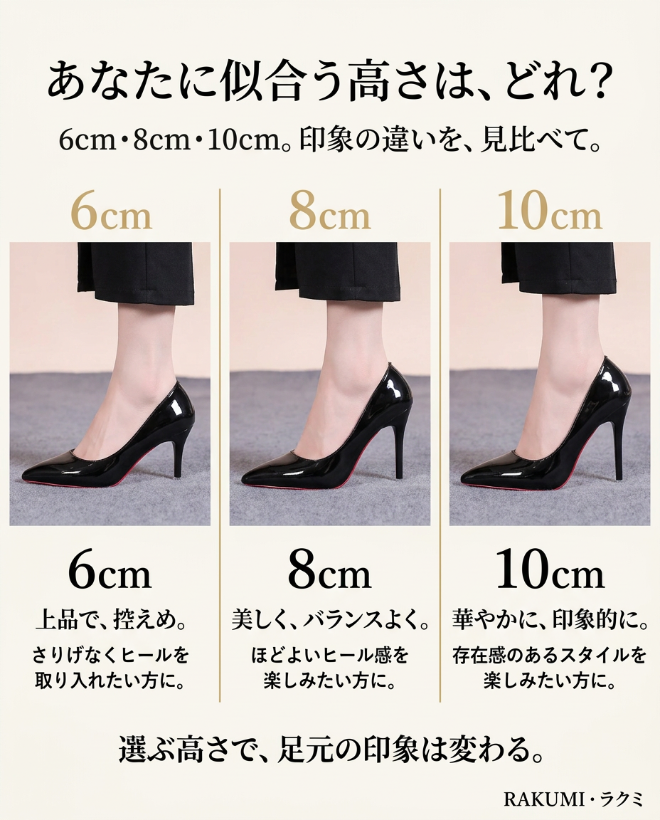 3段階ヒール ポインテッドトゥ エレガントパンプス